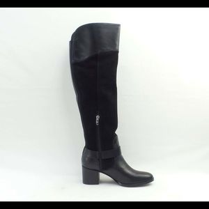 Marc Fisher Leather/Suede Medium Calf Over the Knee Boots Editer Black - Wide